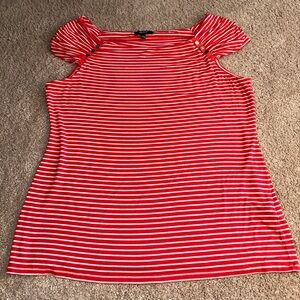 Premise Fitted Cap Sleeve Blouse. Size L